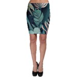 Green Nature Bohemian Painting Leaves Foliage Bodycon Skirt