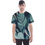 Green Nature Bohemian Painting Leaves Foliage Men s Sport Mesh Tee