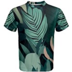 Green Nature Bohemian Painting Leaves Foliage Men s Cotton Tee