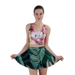 Green Nature Bohemian Painting Leaves Foliage Mini Skirt