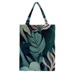 Green Nature Bohemian Painting Leaves Foliage Classic Tote Bag