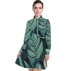 Long Sleeve Chiffon Shirt Dress 