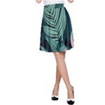 Green Nature Bohemian Painting Leaves Foliage A-Line Skirt