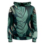 Green Nature Bohemian Painting Leaves Foliage Women s Pullover Hoodie