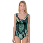 Green Nature Bohemian Painting Leaves Foliage Princess Tank Leotard 