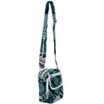 Green Nature Bohemian Painting Leaves Foliage Shoulder Strap Belt Bag