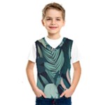 Green Nature Bohemian Painting Leaves Foliage Kids  Basketball Tank Top