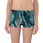 Green Nature Bohemian Painting Leaves Foliage Boyleg Bikini Bottoms