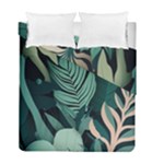 Green Nature Bohemian Painting Leaves Foliage Duvet Cover Double Side (Full/ Double Size)