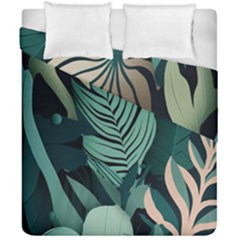 Green Nature Bohemian Painting Leaves Foliage Duvet Cover Double Side (California King Size) from ArtsNow.com