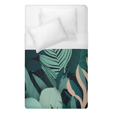 Green Nature Bohemian Painting Leaves Foliage Duvet Cover (Single Size) from ArtsNow.com