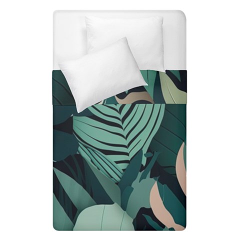Green Nature Bohemian Painting Leaves Foliage Duvet Cover Double Side (Single Size) from ArtsNow.com