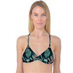 Green Nature Bohemian Painting Leaves Foliage Reversible Tri Bikini Top