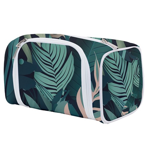 Green Nature Bohemian Painting Leaves Foliage Toiletries Pouch from ArtsNow.com