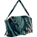 Green Nature Bohemian Painting Leaves Foliage Canvas Crossbody Bag