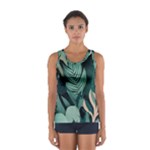 Green Nature Bohemian Painting Leaves Foliage Sport Tank Top 