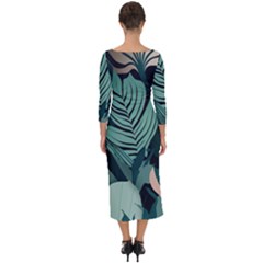 Quarter Sleeve Midi Bodycon Dress 