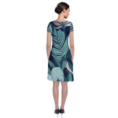 Short Sleeve Front Wrap Dress 