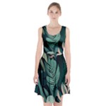 Green Nature Bohemian Painting Leaves Foliage Racerback Midi Dress