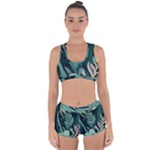 Green Nature Bohemian Painting Leaves Foliage Racerback Boyleg Bikini Set