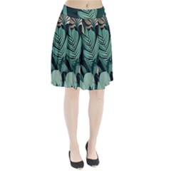 Green Nature Bohemian Painting Leaves Foliage Pleated Skirt from ArtsNow.com