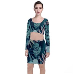 Long Sleeve Crop Top & Bodycon Skirt Set 