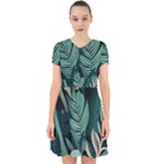 Green Nature Bohemian Painting Leaves Foliage Adorable in Chiffon Dress