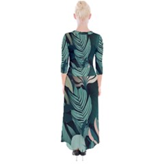 Quarter Sleeve Wrap Maxi Dress 