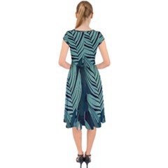 Cap Sleeve Front Wrap Midi Dress 