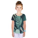 Green Nature Bohemian Painting Leaves Foliage Kids  One Piece Tee