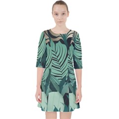 Quarter Sleeve Pocket Dress 
