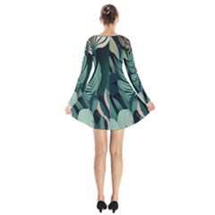 Long Sleeve Velvet V-neck Dress 