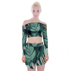 Off Shoulder Top with Mini Skirt Set 