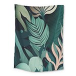 Green Nature Bohemian Painting Leaves Foliage Medium Tapestry