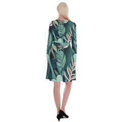 Long Sleeve Velvet Front Wrap Dress 