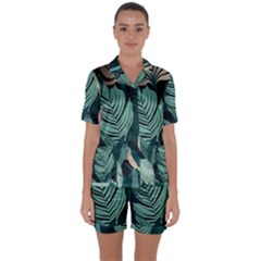 Satin Short Sleeve Pajamas Set 