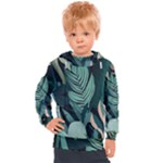 Green Nature Bohemian Painting Leaves Foliage Kids  Hooded Pullover