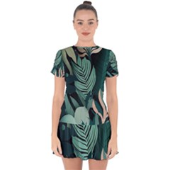 Drop Hem Mini Chiffon Dress 