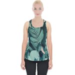 Green Nature Bohemian Painting Leaves Foliage Piece Up Tank Top