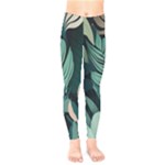 Green Nature Bohemian Painting Leaves Foliage Kids  Leggings