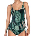 Green Nature Bohemian Painting Leaves Foliage Tankini Set