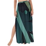 Green Nature Bohemian Painting Leaves Foliage Maxi Chiffon Tie-Up Sarong