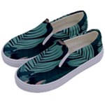 Green Nature Bohemian Painting Leaves Foliage Kids  Canvas Slip Ons