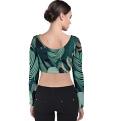 Velvet Long Sleeve Crop Top 