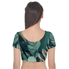 Velvet Short Sleeve Crop Top  