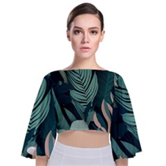 Tie Back Butterfly Sleeve Chiffon Top 