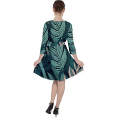 Quarter Sleeve Ruffle Waist Dress 