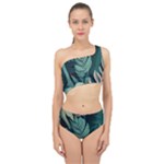 Green Nature Bohemian Painting Leaves Foliage Spliced Up Two Piece Swimsuit