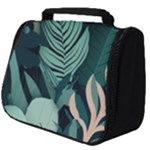 Green Nature Bohemian Painting Leaves Foliage Full Print Travel Pouch (Big)