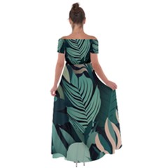 Off Shoulder Open Front Chiffon Dress 